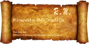 Ringvald Mátyás névjegykártya